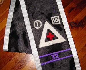 HORD Zelator sash with 32nd Path badge added