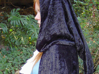 Gothic hooded cape close up of hood