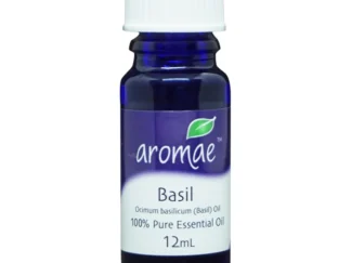 12ml blue bottle of Aromae Basil essential oil