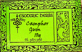 Camphor Gum label