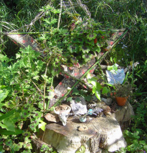 Earth quarter altar in the Magic Garden